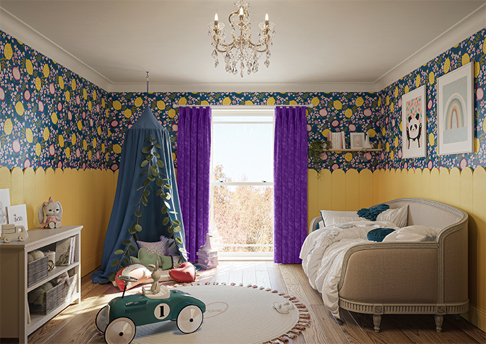 Caen Chenille, Purple - Made to Measure Curtains - Image 14